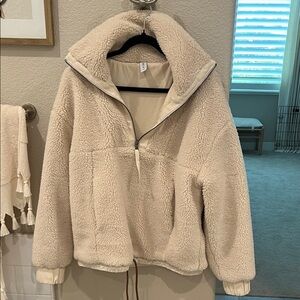 Varley Cream Teddy Jacket